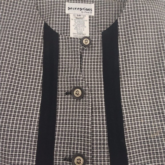 Size 14 2pc Pants/Suit Set Black & White by Perceptions by Irene B - Picture 5 of 13